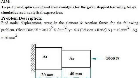 Dip. EX 07, Stress ,Deformation & Reaction Analysis of a stepped bar - ANSYS Tutorial