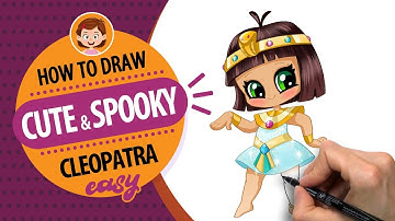 How to draw cute and spooky Cleopatra easy