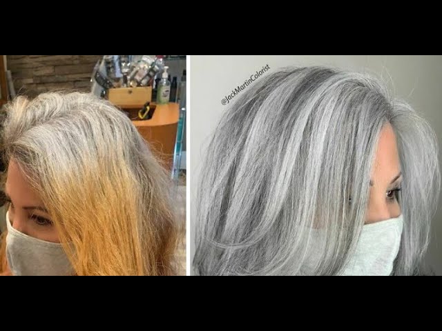 Αυτός ο κομμωτής δεν βάφει τη ρίζα αλλά κάνει όλα τα μαλλιά λευκά-γκρι  -Εκπληκτικό αποτέλεσμα, δυναμ - YouTube