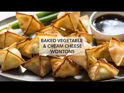 Baked Vegetable and Cream Cheese Wontons