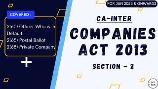 Ch-1 | P-8 | Officer Who is in Default, Postal Ballot, Private Company, etc. |Companies Act 2013