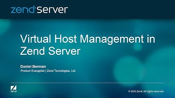 Virtual Host Management in Zend Server