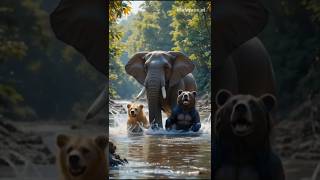 “Lion, Elephant and Bear – The Power of Friendship in the Jungle 🦁🐘🐻”