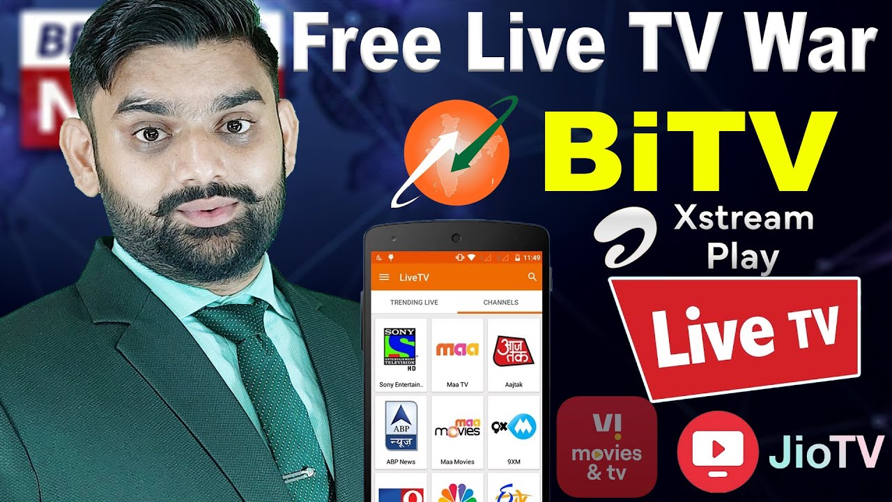BSNL Free LiveTV | Jio TV | Airtel Xstream Play | Vi Movies & TV | Free Live Channels | Mobile Phone
