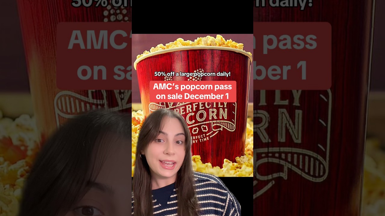 Скидка 50% на попкорн каждый день с абонементом на попкорн от AMC! 