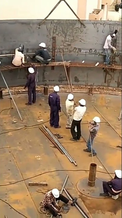 Oil Tank Fabrication process | how to crude oil trailer tank welding working #shorts