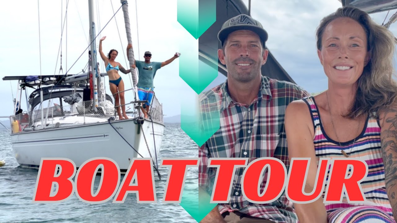 Full Boat Tour: Family of 7 off grid living 50′ monohulI ep15