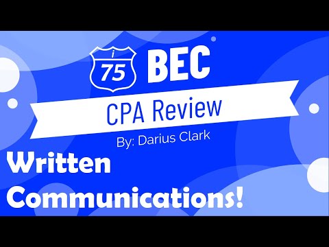 CPA-eksamen BEC-Skrevet kommunikasjon av Darius Clark!