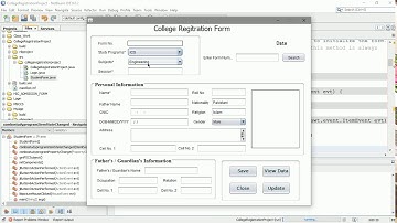 Lecture# 6 Student Registration Form  Part-2 | Java Netbeans Project Tutorials