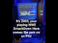 2003, playing WWE SmackDown Here comes the pain on PS2. #2000s #y2k #nostalgia #wwe #ps2