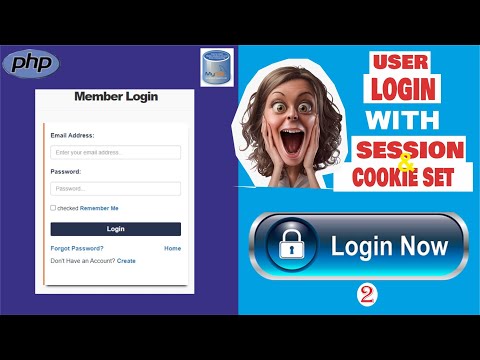 User login form with session and cookie set in php