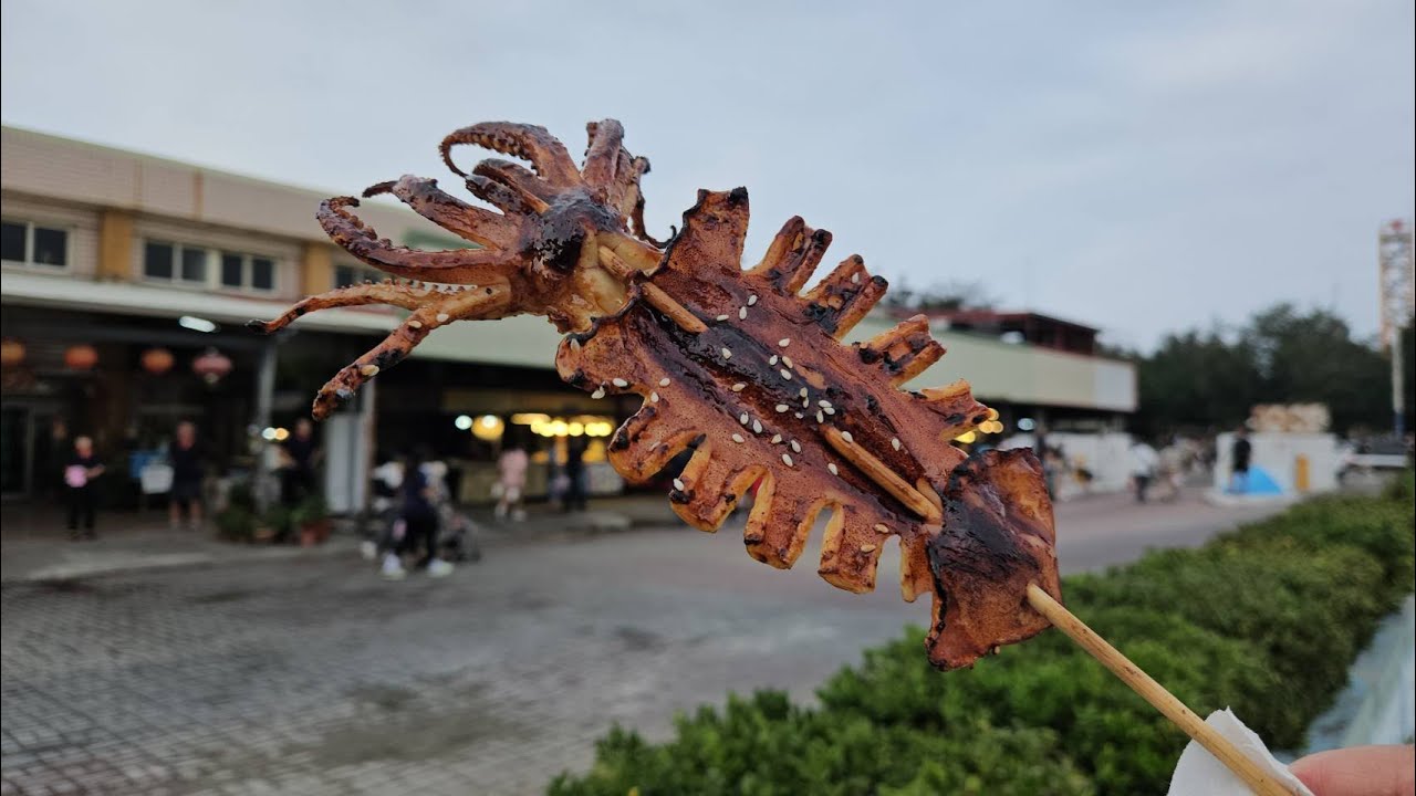 N7,烤魷魚挑戰全台最低價? 台中漁港,梧棲漁港,美食吃播,海鮮開箱,車宿露營消波塊第一排 - YouTube