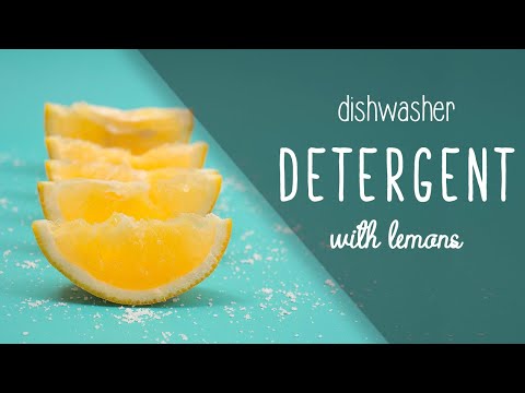 Homemade Natural Dishwasher Detergent with lemons