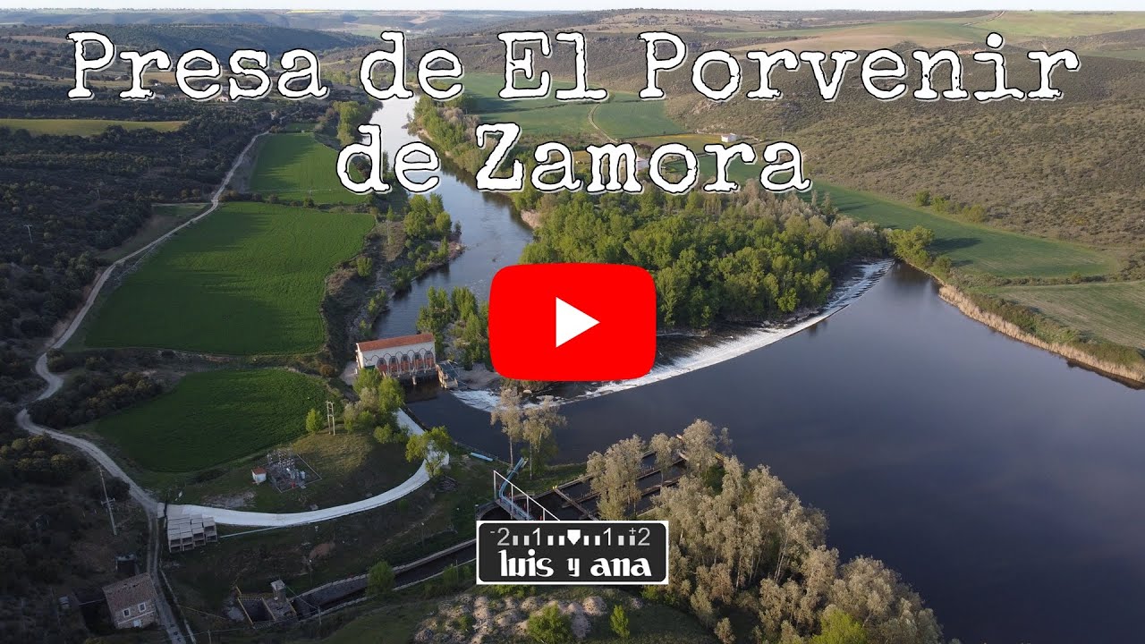La presa del Porvenir de Zamora  a vista de dron.