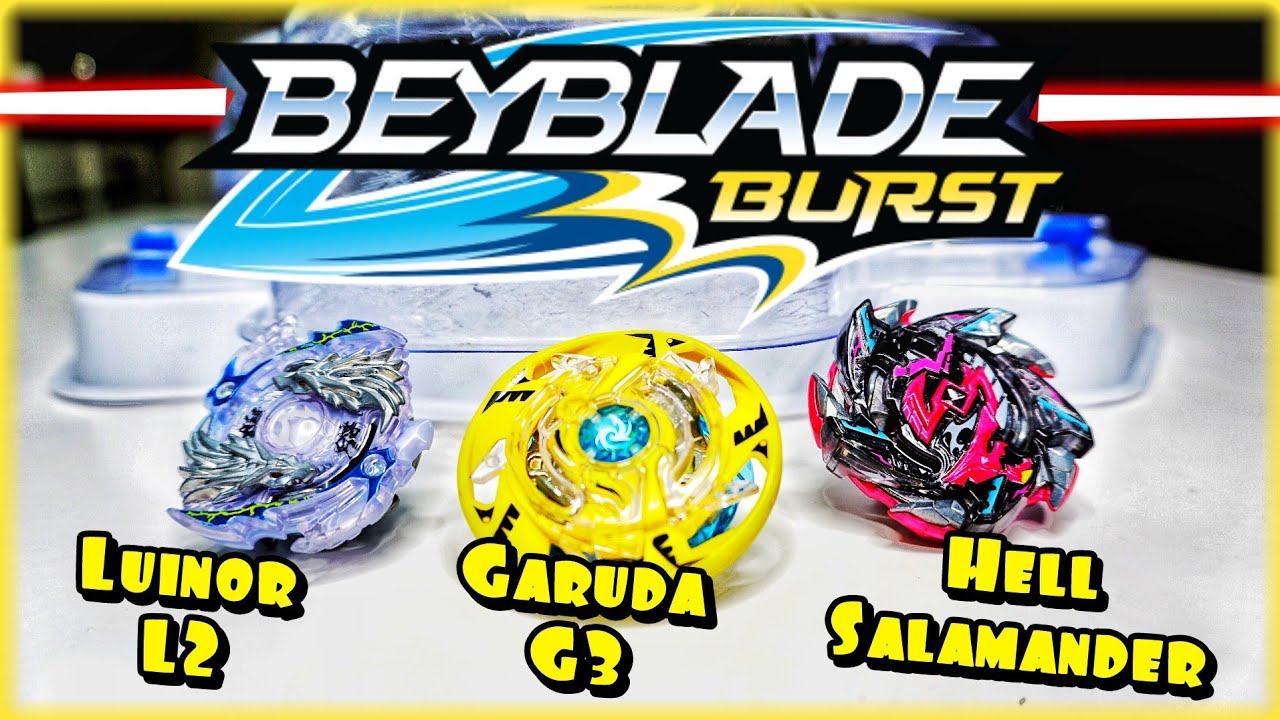 Beyblade Burst Battle - Hell Salamander vs Luinor L2 vs ...