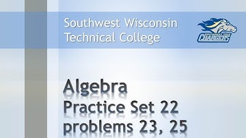 Math Review - Algebra Chapter Practice Set 22 "Review Solving Equations, Problems 23 and 25".