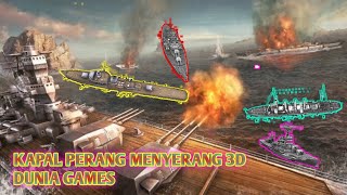 Kapal perang menyerang 3d - warship attack - perang dunia 1 - di dunia game - melepaskan - utk banga screenshot 1