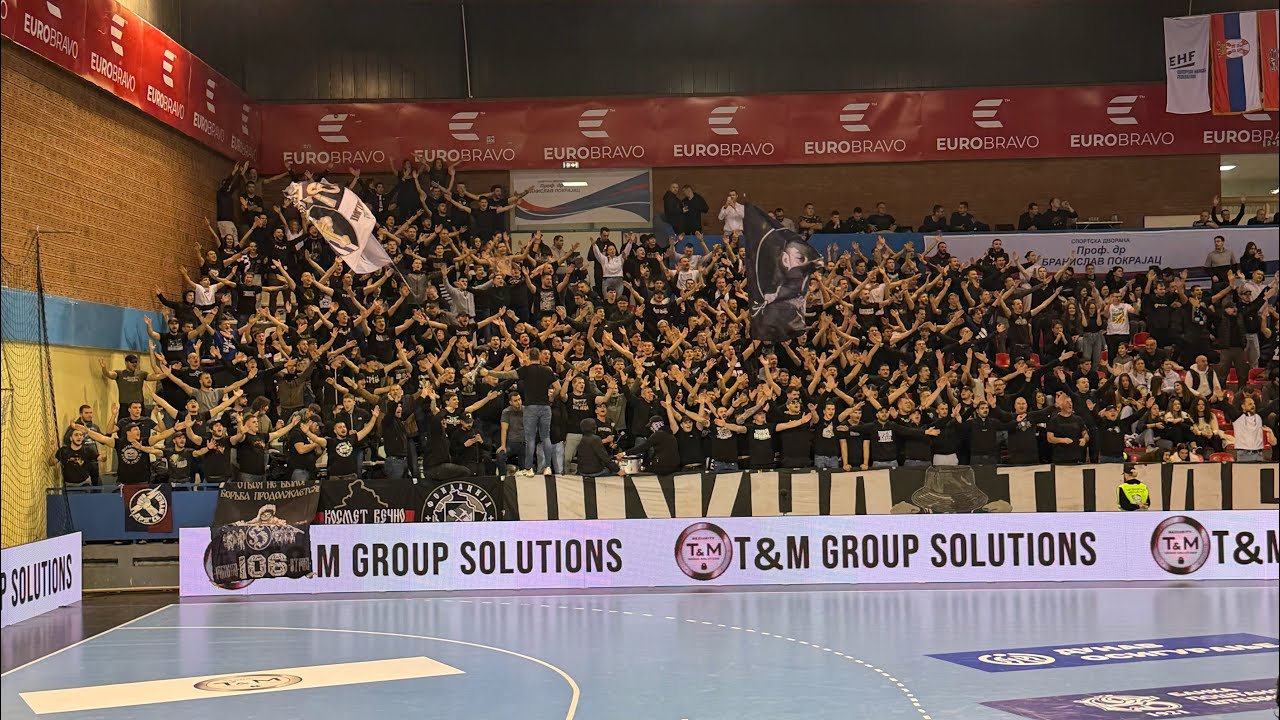 Navijanje Grobara na utakmici: RK Partizan - Nexe (25.11.2025.)