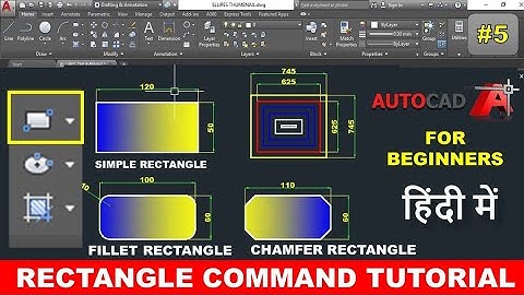 How to use Rectangle command in AutoCAD || Rectangle command tutorial in AutoCAD in Hindi /हिंदी में