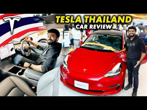 TESLA Car Review in Thailand 🇹🇭 Model 3 vs Model Y กรุงเทพประเทศไทย | DAN JR VLOGS