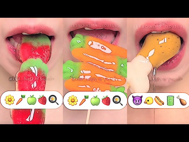 [ASMR] compilation eating emoji 🎀💿 || original video by:@leeboasmr class=