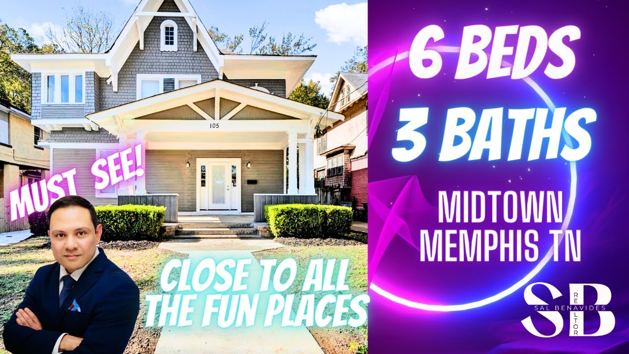 FOR SALE: $429,00 Home in Mid Town Memphis, Tennessee | 2400-2599 SQFT | 6Beds 3 Baths|