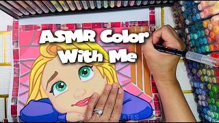 ASMR Color With Me Rapunzel 🏰👑👸🏻 Disney Mystery Color by Numbers Princess Book using Guangna 🖍️🎀
