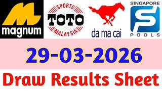 29-03-2026 Today 4D Results Magnum Toto Kuda/Damacai | 4d Result Today | Today 4d Result Live