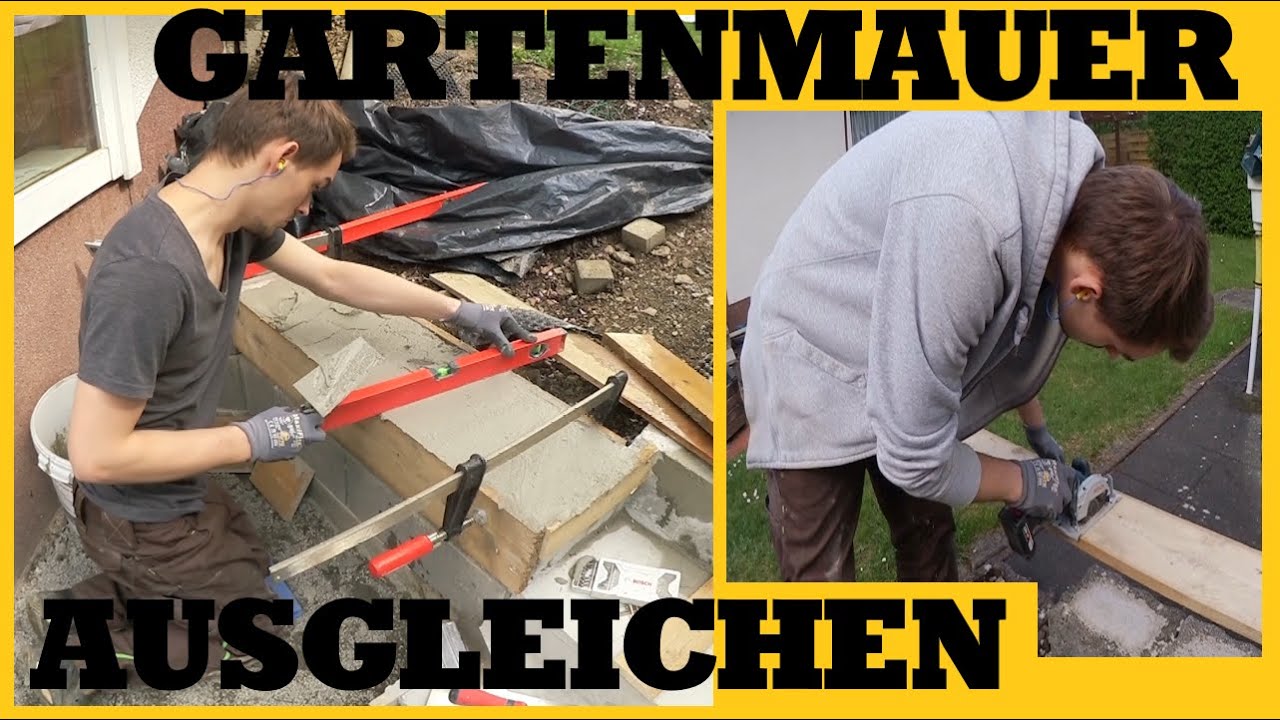 Gefälle einbauen an einer Gartenmauer | Mauerabschluss herstellen - so geht's