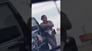 He was stopped by a FEMALE COP!! #shorts