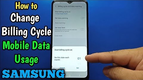 How to Change Billing Cycle on Samsung Galaxy A02 Mobile Data Usage