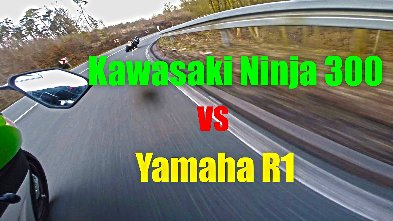 Ninja 300 vs R1   RACING Twisties  8 Preyersmhle