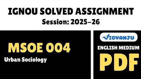 IGNOU MSOE 004 Solved Assignment 2025-26 Pdf Download | IGNOU MSO Solved Assignment 2025-26