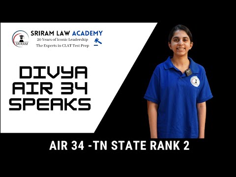 CLAT 2021 Topper - Divya AIR 34 - TN STATE RANK 2 - CLAT Journey of a Topper - CLAT 2021 Results