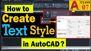 How to Create and Insert Text Style in AutoCAD Class 7 Urdu / Hindi