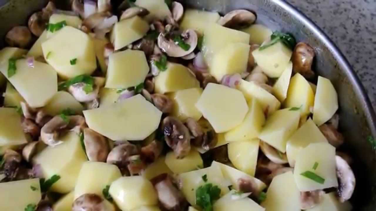 КАРТОШКА С ГРИБАМИ ИЛИ ГРИБЫ С КАРТОШКОЙ ВКУСНО БЫСТРО В ДУХОВКЕ