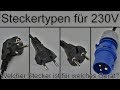 Steckertypen für 230V - Welcher Stecker ist für welches Gerät? - (Schuko, Euro, Kontur, CEE)