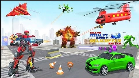 Helicopter Robot car Transformation || Robot Lion Transform || Chari Games