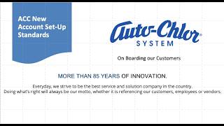 auto chlor system new account setup standards