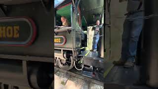 Historic (1875) Nevada County Narrow Gauge RR #5 “Tahoe” departs on the loop track in Nevada City CA