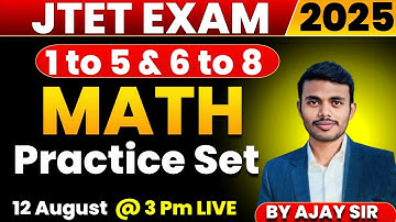 JTET MATH 2025 || 1 to 5 & 6 to 8  | TOP 30 QUESTIONS  | Jharkhand Tet Math ||  SB EXAM  BY AJAY SIR