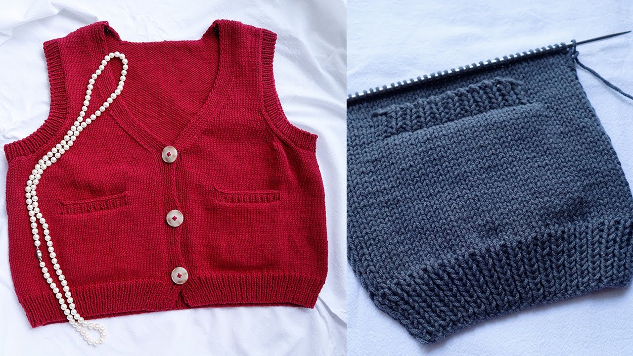 棒针编织｜毛衣暗袋｜隐藏式口袋｜无需缝合的平行口袋｜How to Knit a Pocket on the Inside｜Connieconnie