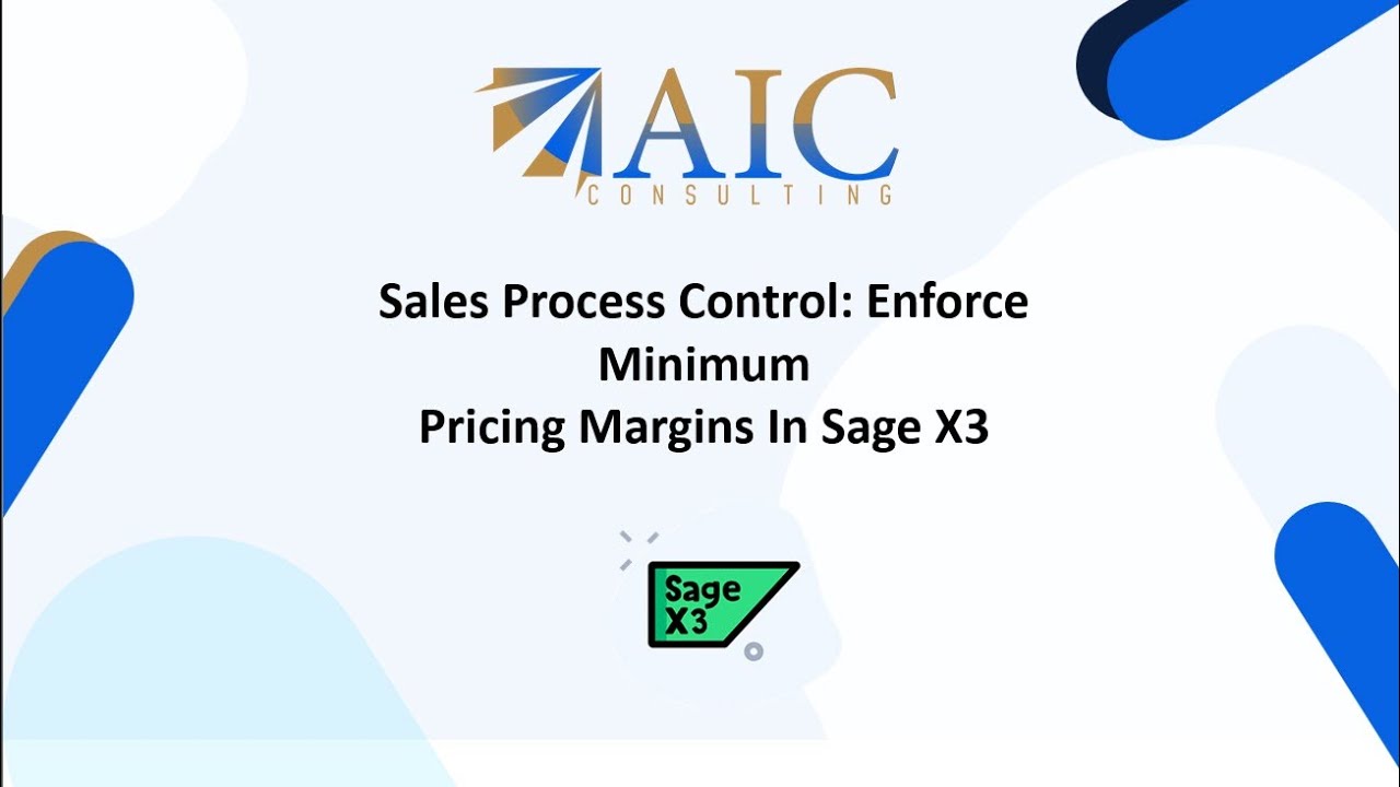 Sales Process Control: Enforce Minimum Pricing Margins In Sage X3 By Product