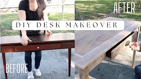 DIY makeover !  Free Desk transformation ! Trash t...