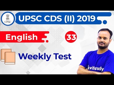4:30 PM - UPSC CDS (II) 2019 | English by Sanjeev Sir | Weekly Test