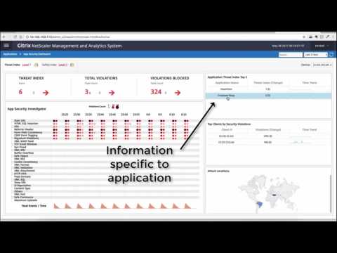 NetScaler MAS App Security Dashboard