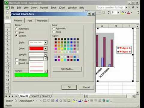 format the area and legend of a chart in excel chart legend in excel