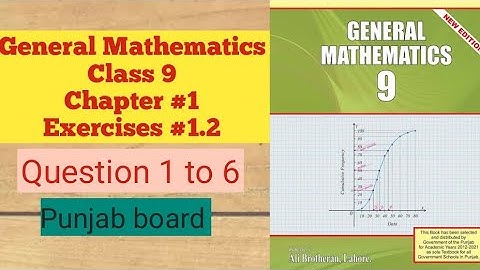 Class 9 General Mathematics Chap 1 Exercise 1.2 Question 1-6 Punjab board Matric Part I