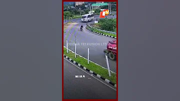 Miraculous Motorcyclist Comes Under Moving Bus Survives OTV News 