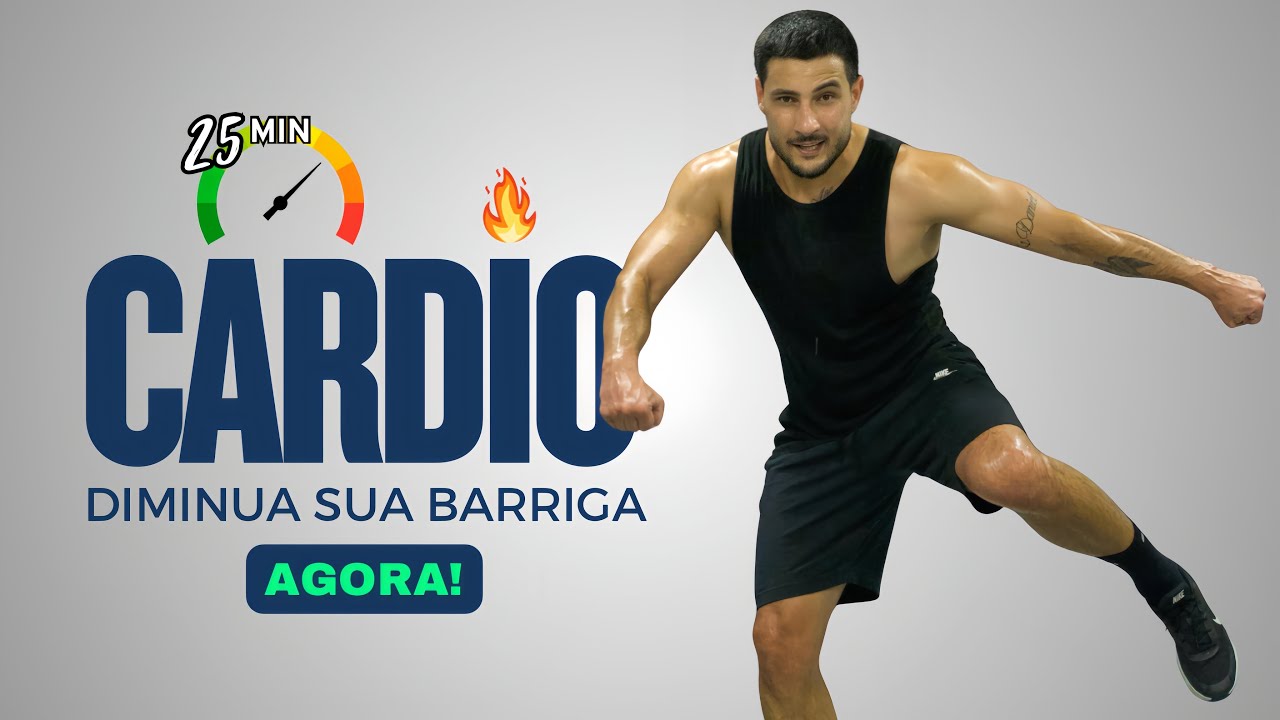 25min CARDIO para queimar gordura, diminuir a barriga em casa e sem equipamentos